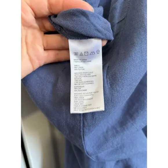 Urban Outfitters Marta Blue Linen Blend Sleeveless Jumper Size Small - Picture 8 of 8